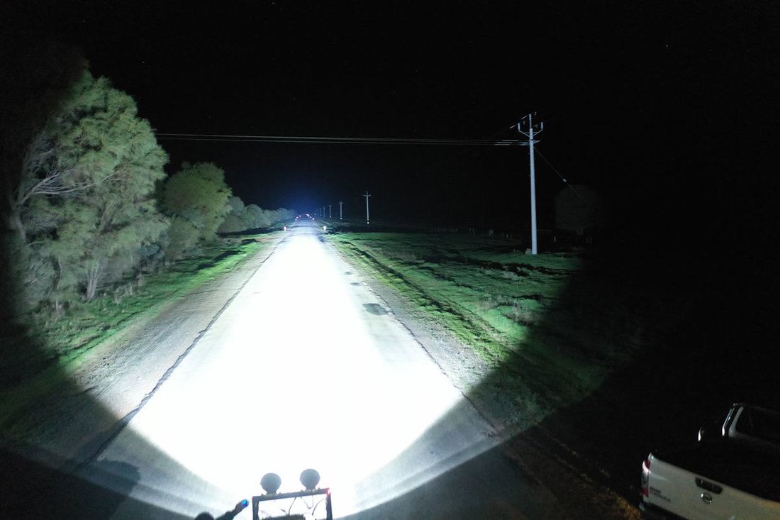 Before-Nitro 180 Low Beam/Hi Beam Comparison on bitumen